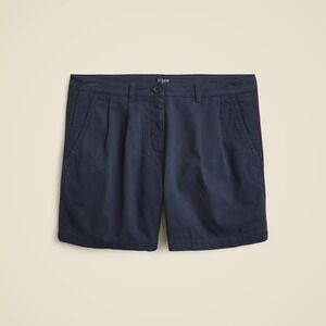J.Crew 5" pleated heritage chino short Navy Blue Size 16 NWT